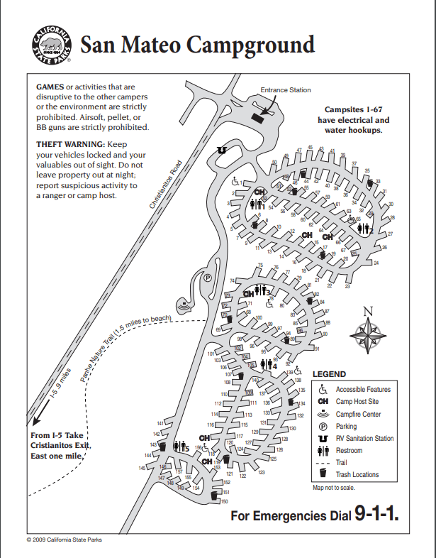 San Onofre San Mateo Campground Map